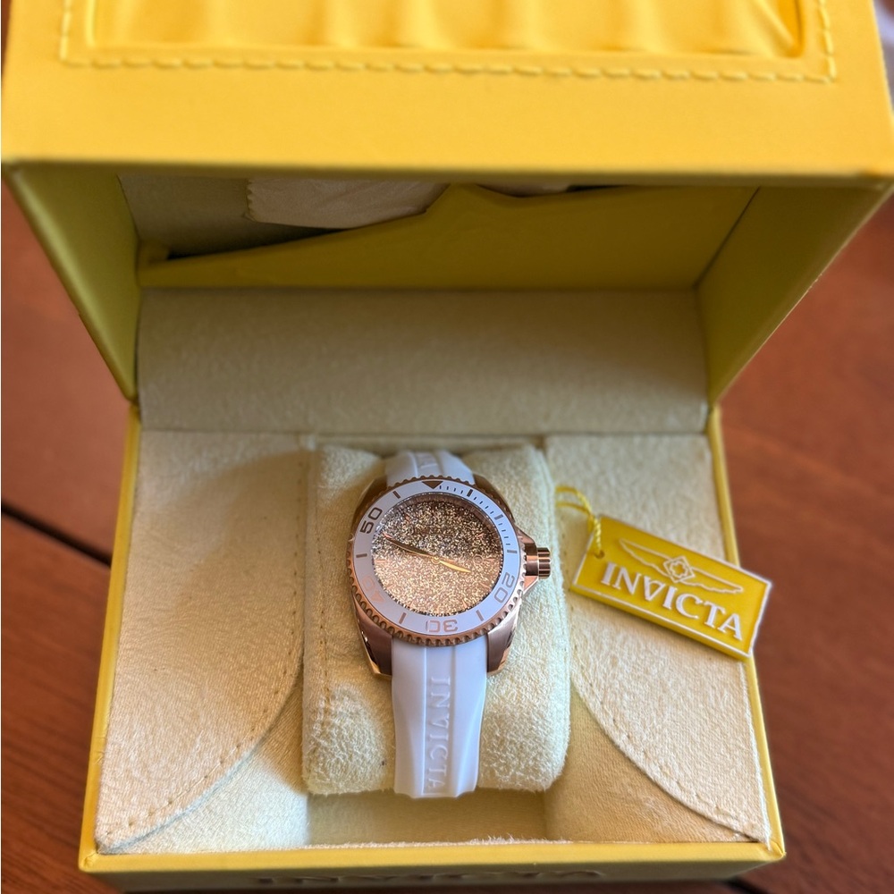 Invicta White and Rose Gold Watch